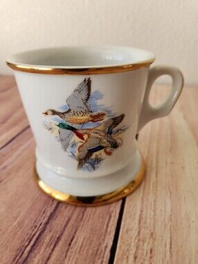 Vintage Viletta Fine China Shaving Mug - Flying Mallard Ducks - Roseburg Oregon